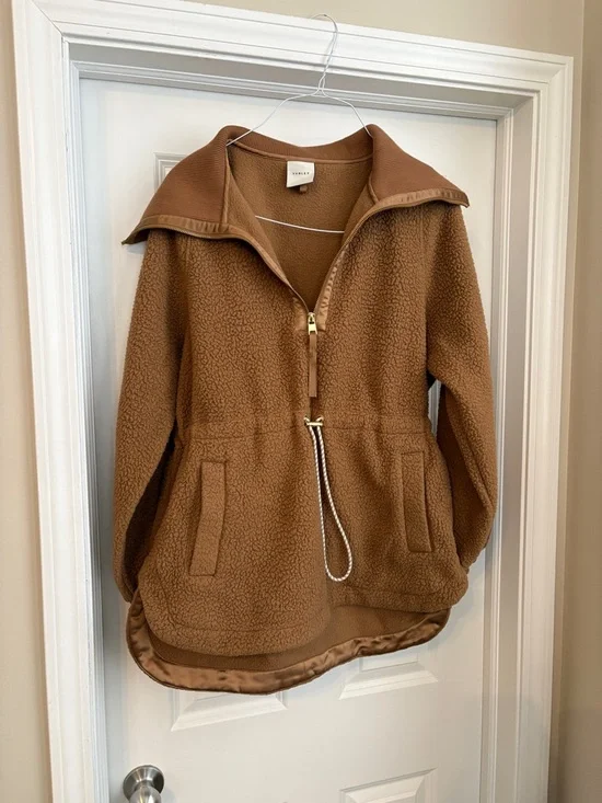 Varley Parnel Half-Zip Fleece Brown Women’s Medium Cozycore Luxe - Picture 3 of 8